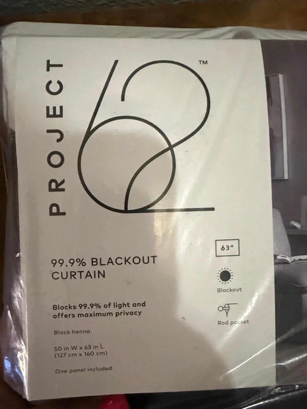 Project 62 Blackout Curtain Panel - Black NEW